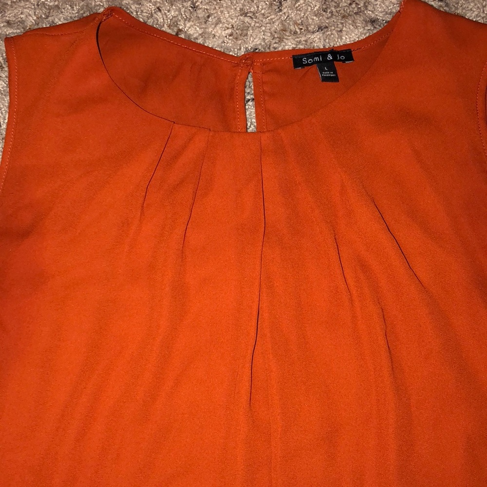 Rustic Orange Sheer Blouse - Picture 2 of 4